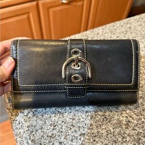 Black Leather Women's Wallet coach